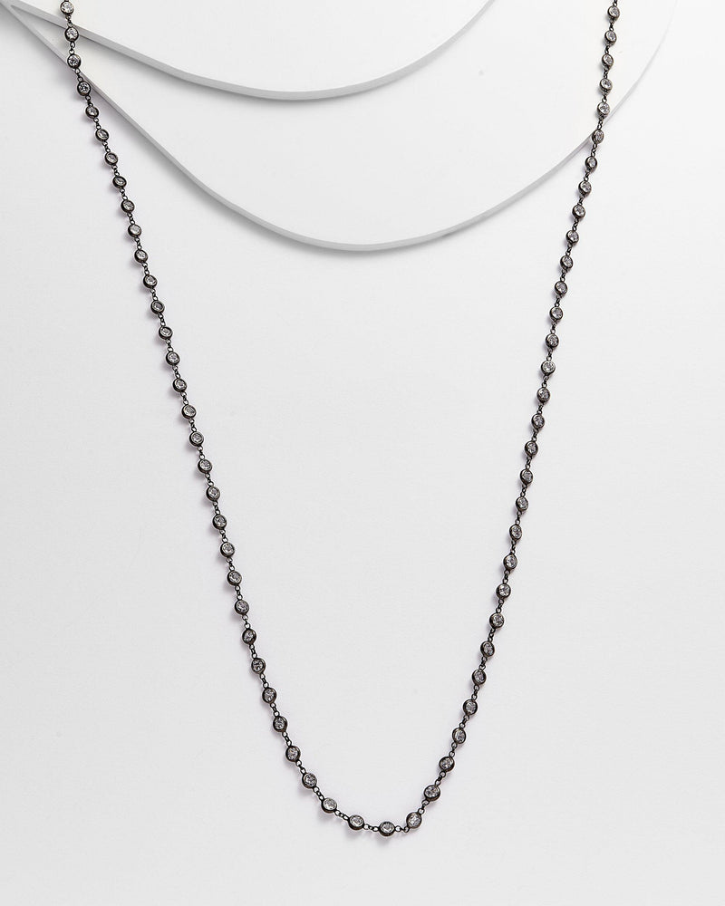 April Round Cut Diamond by the Yard Necklace