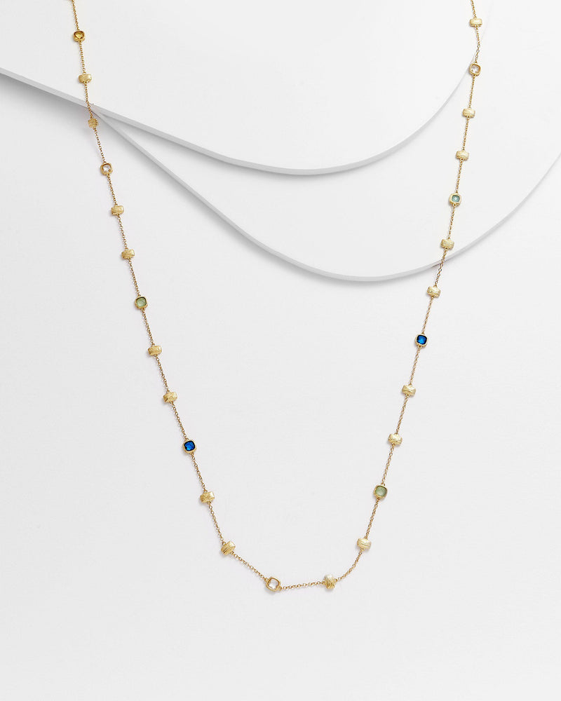 KAMORA Quartz Crystals by the Yard Matte Gold Necklace