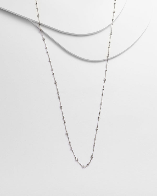 CARLIE Diamond by the Yard with Double Balls Necklace