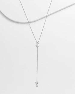 Stevie Lock and Key Lariat Necklace