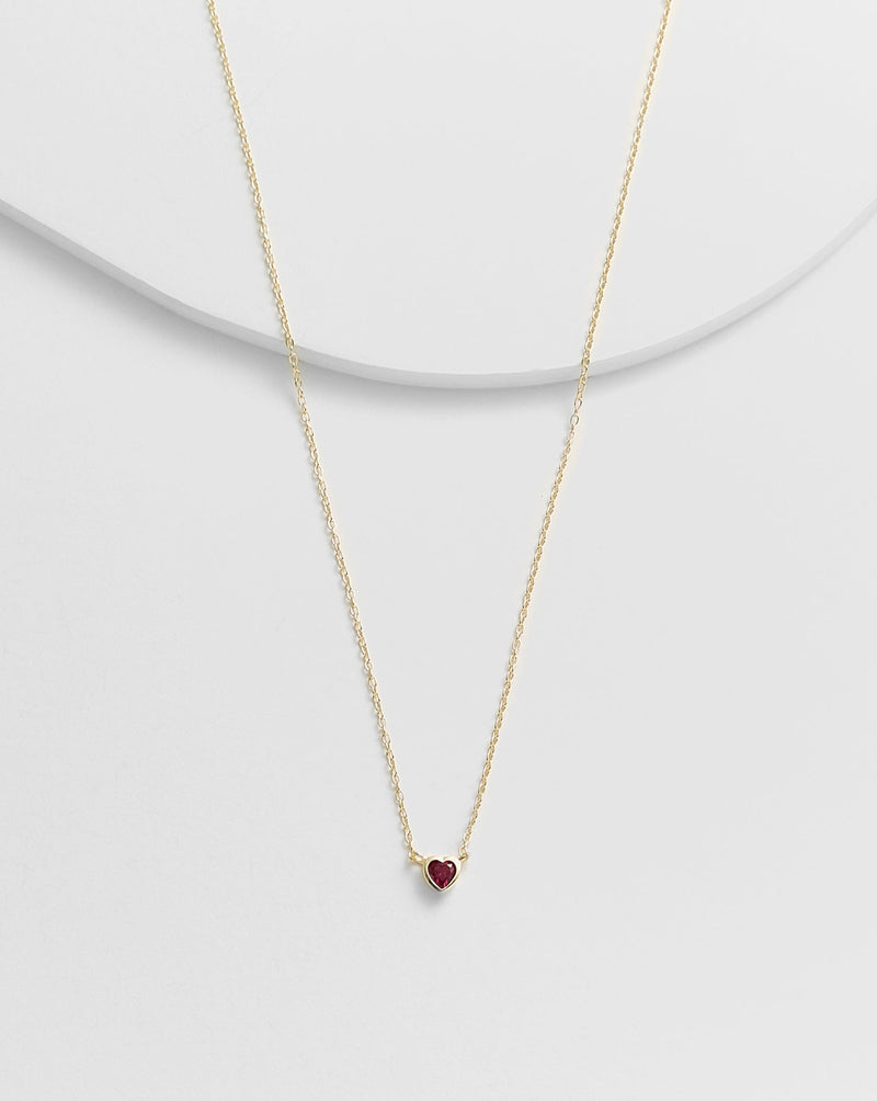 Ruby Heart Shape Necklace
