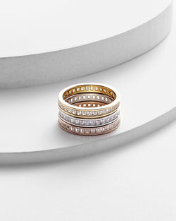 Bernice tri-color stackable rings