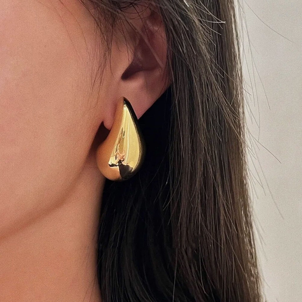 Teardrop Chunky Hoop Earrings