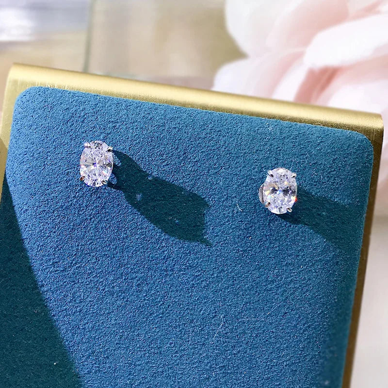 Oval, Emerald, Heart & Princess Cut Shaped CZ studs