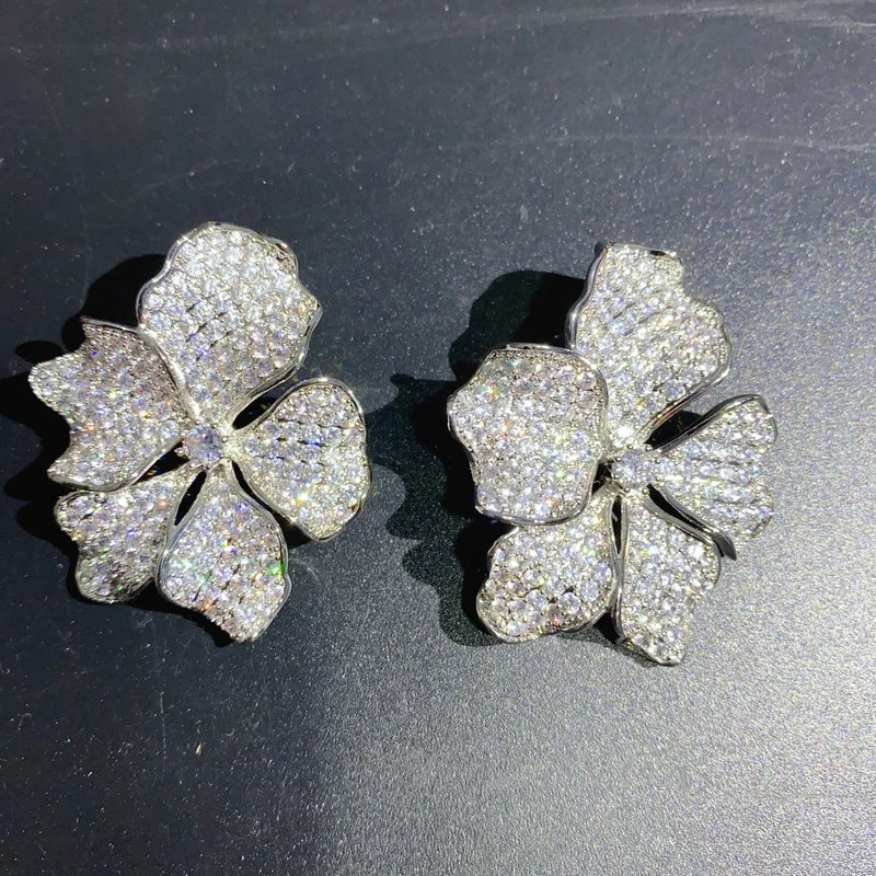 Andrea Large Hibiscus Flower Statement Stud Earrings