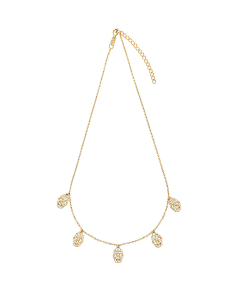 Sibil Skull and Chain Necklace With CZ