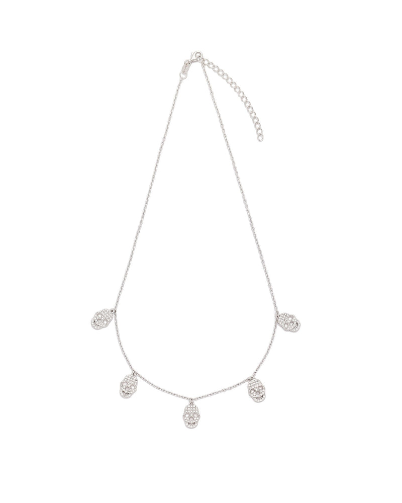 Sibil Skull and Chain Necklace With CZ