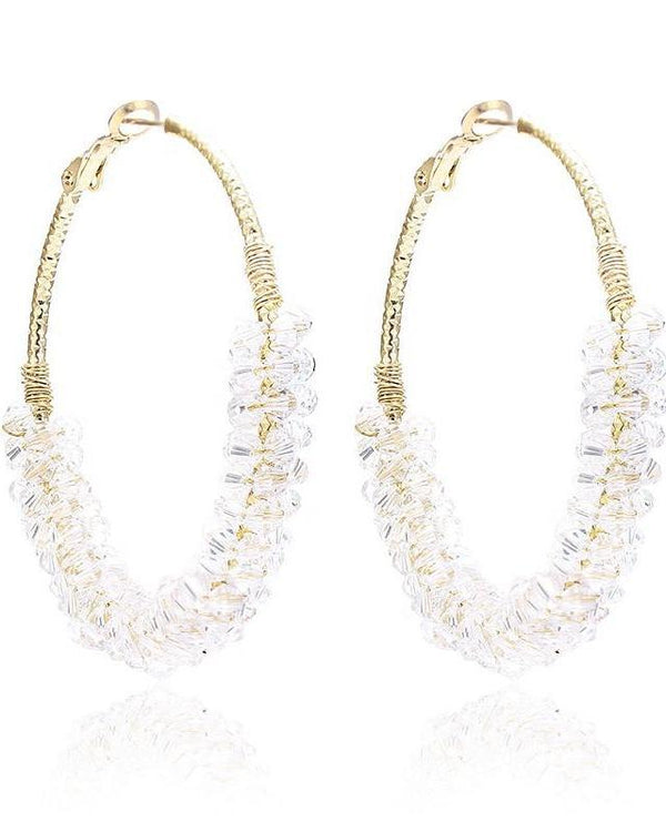 Tanya Glass Beads Hoop Earrings