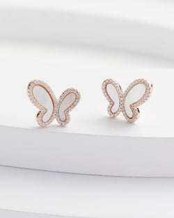 FAYE Butterfly Mother of Pearl Stud Earrings